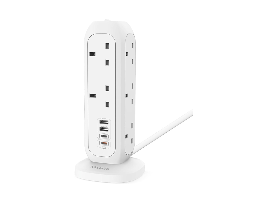 Moxedo MX-PSUK035 Smart-Hub Tower Power Strip 11 AC Sockets with 2 USB-C & 2 USB-A in Qatar Moxedo MX-PSUK035 Smart-Hub Tower Power Strip 11 AC Sockets with 2 USB-C & 2 USB-A in Qatar